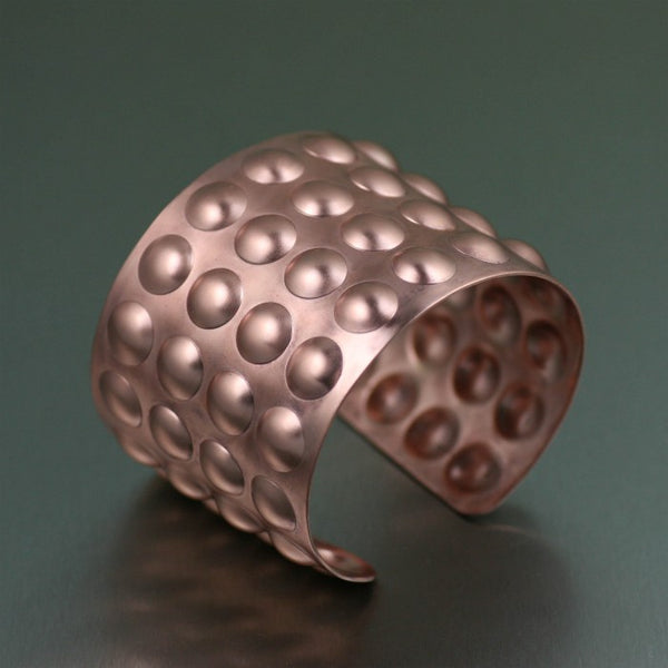 Brushed Copper Bubble Wrap Cuff – Left Side View