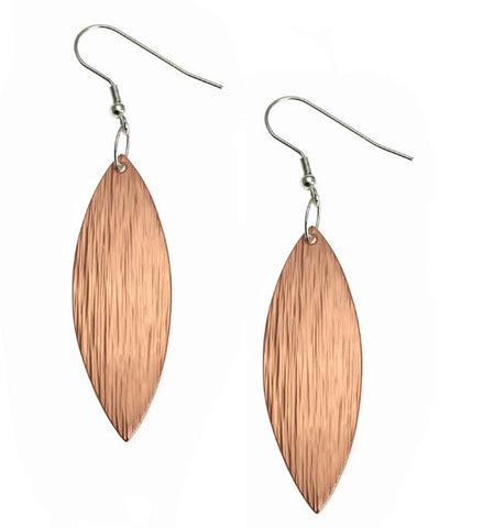 Copper Bark Leaf Drop Earrings