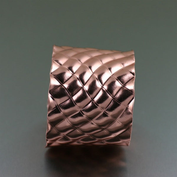 Crisscross Wave Copper Cuff Bracelet – Side View