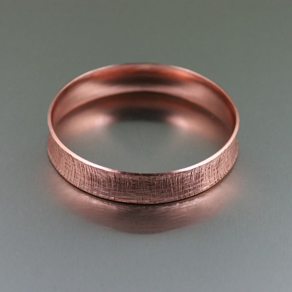 Linen Copper Bangle Bracelet – Side View 2