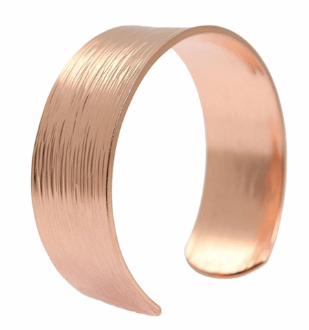 Men's Chased Copper Bark Cuff Bracelet - 3/4 Inch Wide