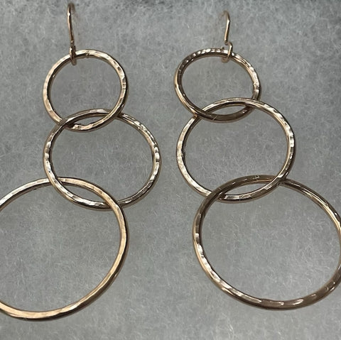 Review by KAT D on Etsy - Hammered Three Tiered Bronze Chandelier Earrings