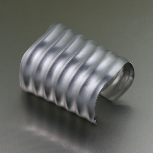 Brushed Aluminum Wave Cuff