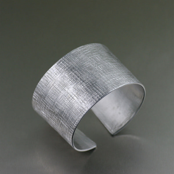 Linen Texturized Aluminum Cuff Bracelet