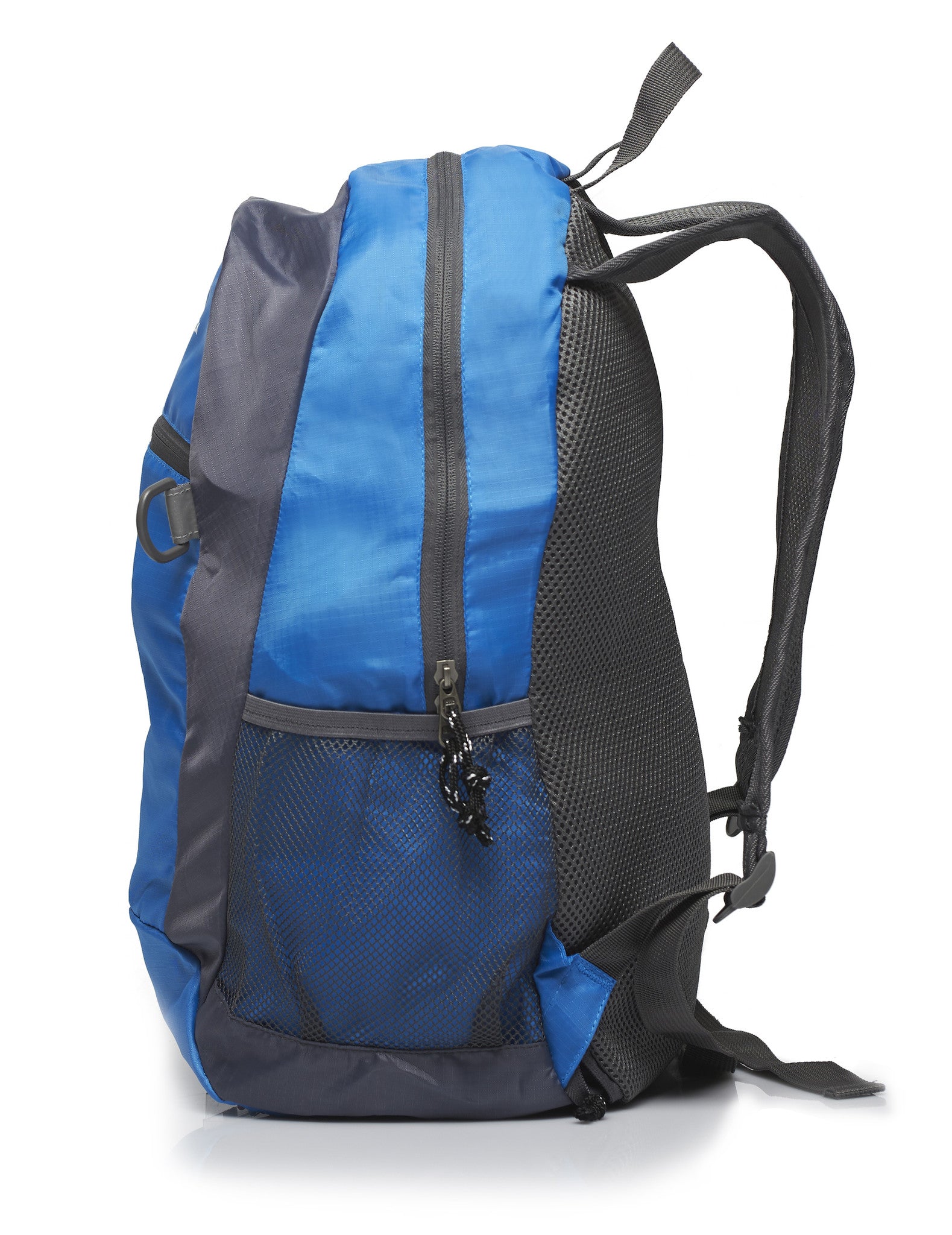 Foldable Nylon Backpack/Daypack with Security Zippers, 20L Blue