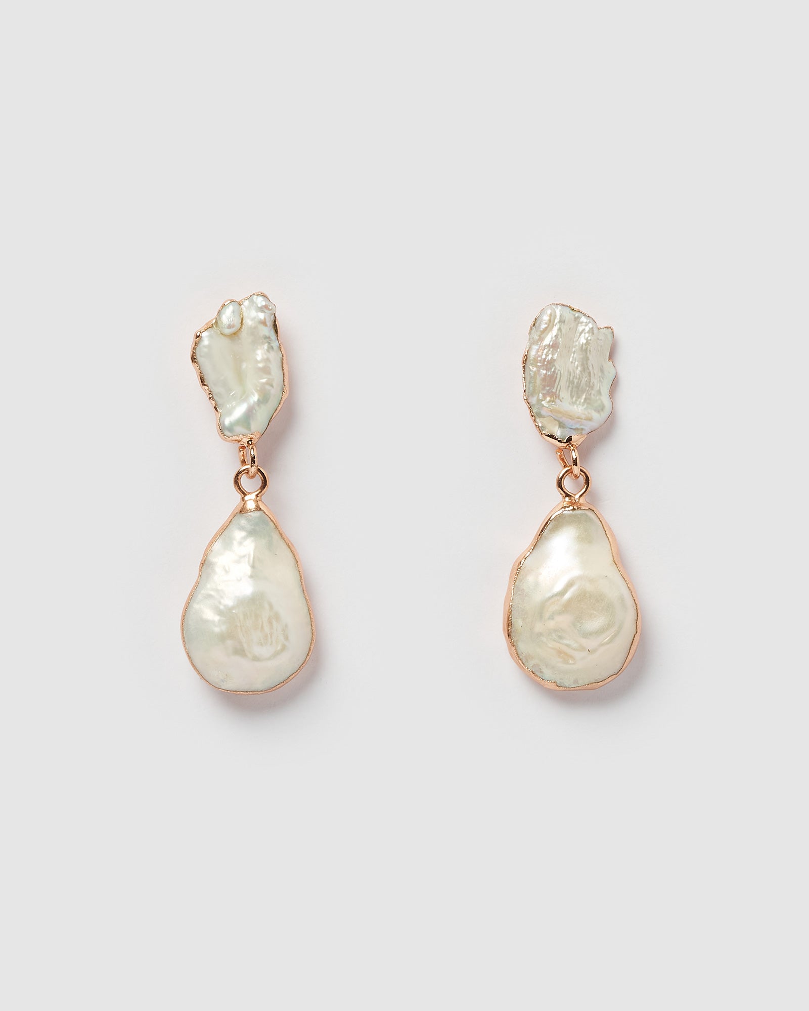 Miz Casa & Co Ambra Earrings Rose Gold Pearl – Miz Casa and Co