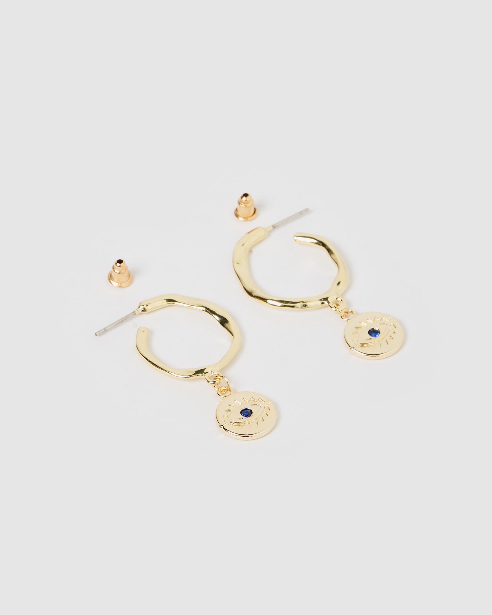 Miz Casa & Co Aegean Evil Eye Mini Hoop Earrings Gold – Miz Casa and Co