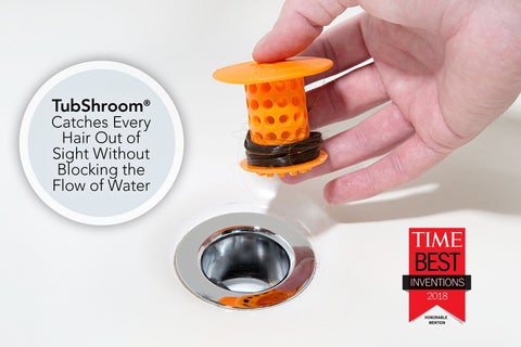 TubShroom Chrome Edition Revolutionary Hair Catcher Tub Drain Protector