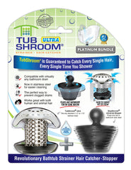 ShowerShroom (Gray) The 2 inch Hair Catcher That Prevents Clogged Shower  Drains