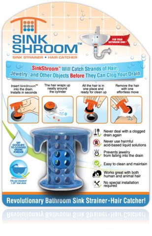 Sinkshroom Blue The Hair Catcher That Prevents Clogged Bathroom Sink Drains