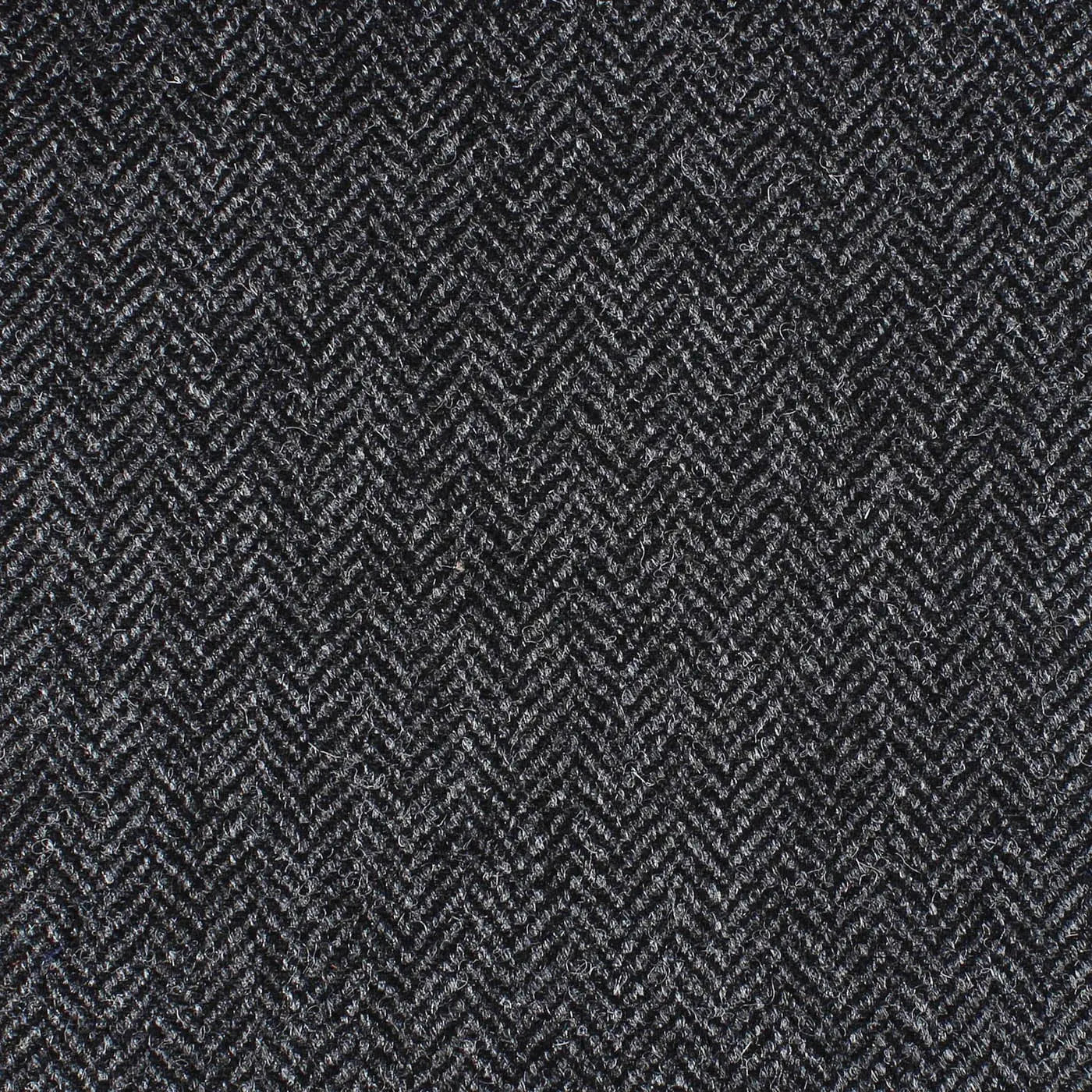 Dark Grey and Charcoal Herringbone All Wool British Tweed