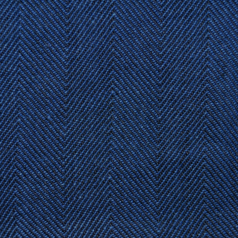 Dark Navy Blue and Denim Blue 4cm Herringbone Linen – Yorkshire Fabric