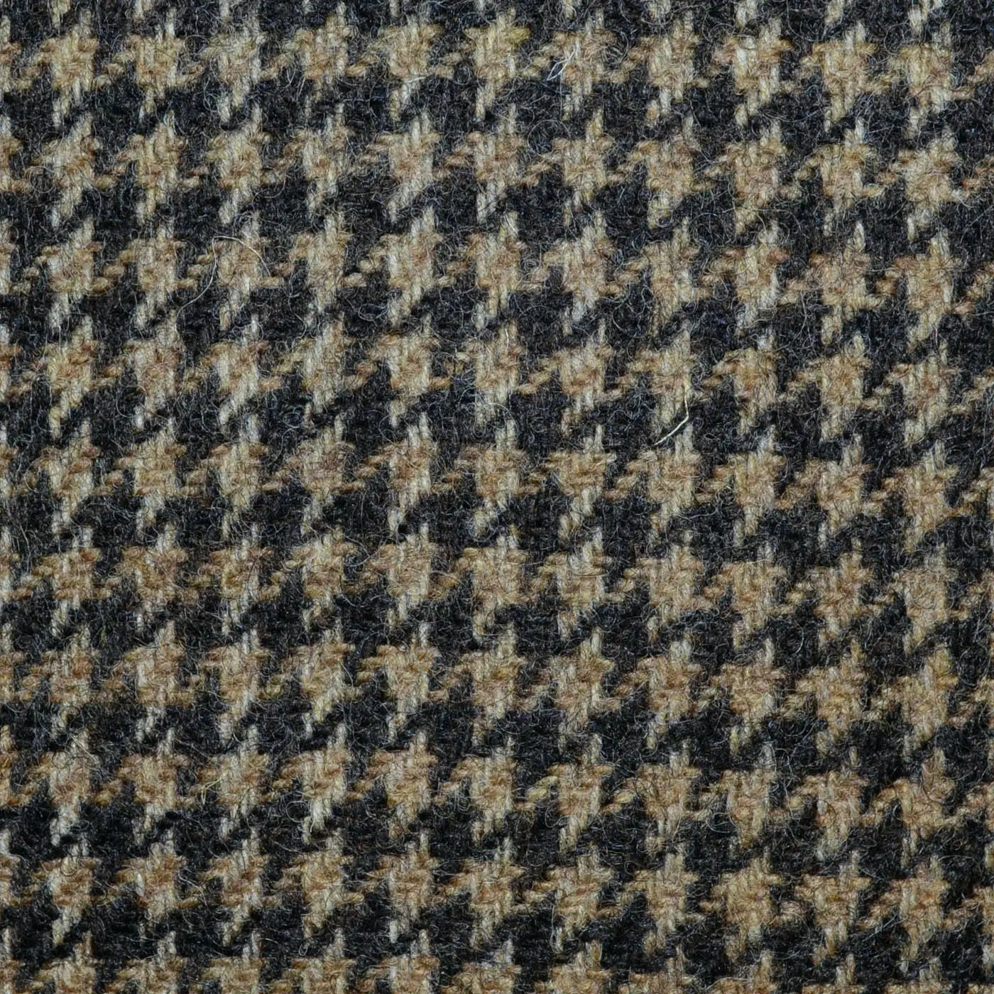 Light Brown and Dark Brown Dogtooth Check All Wool Irish Donegal Tweed