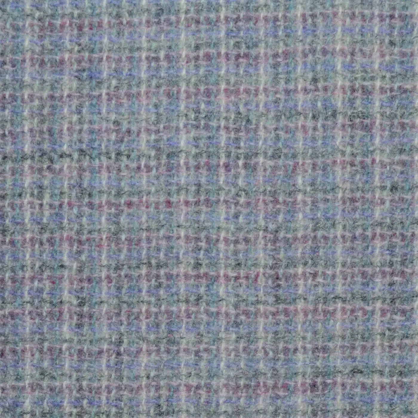 Lilac, Grey, Ecru and Lavender Woven Box Check All Wool Boucle Jacketing