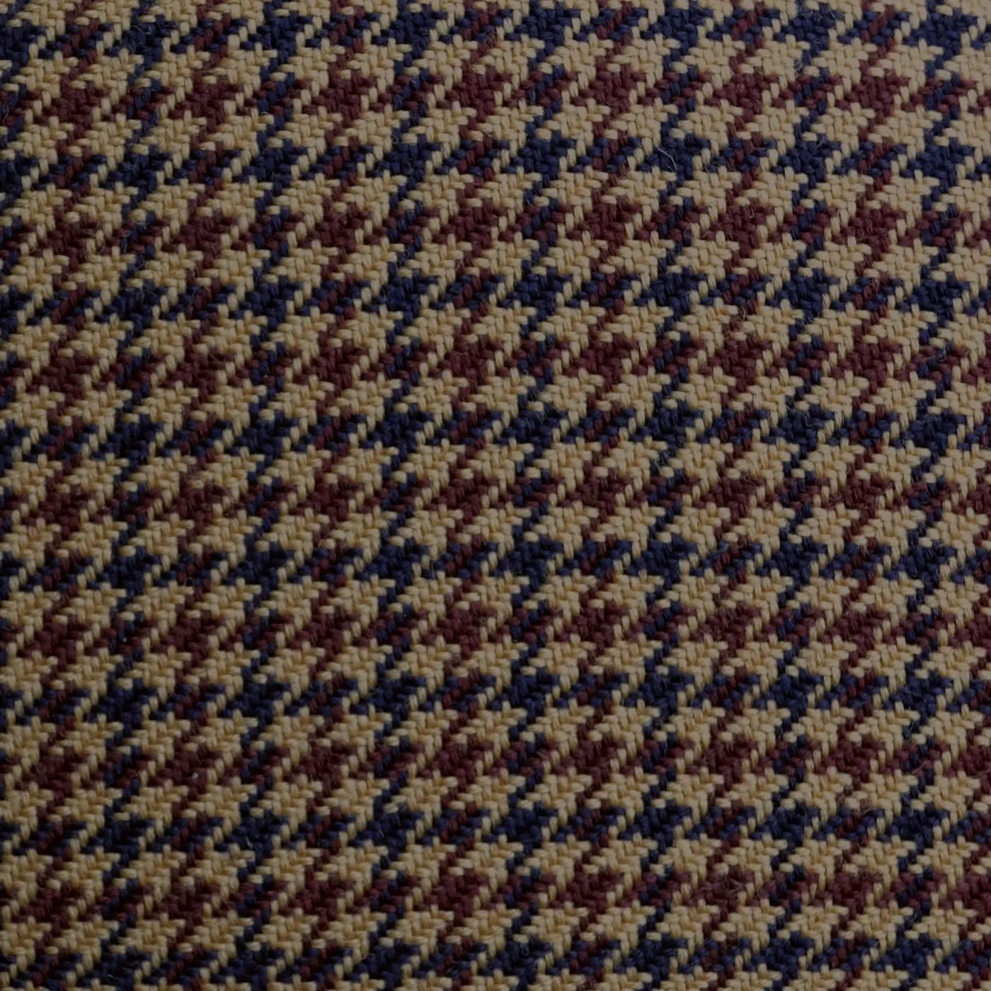 Light Brown, Navy Blue and Dark Brown Dogtooth Check All Wool Sporting Tweed - 2.50 Metres