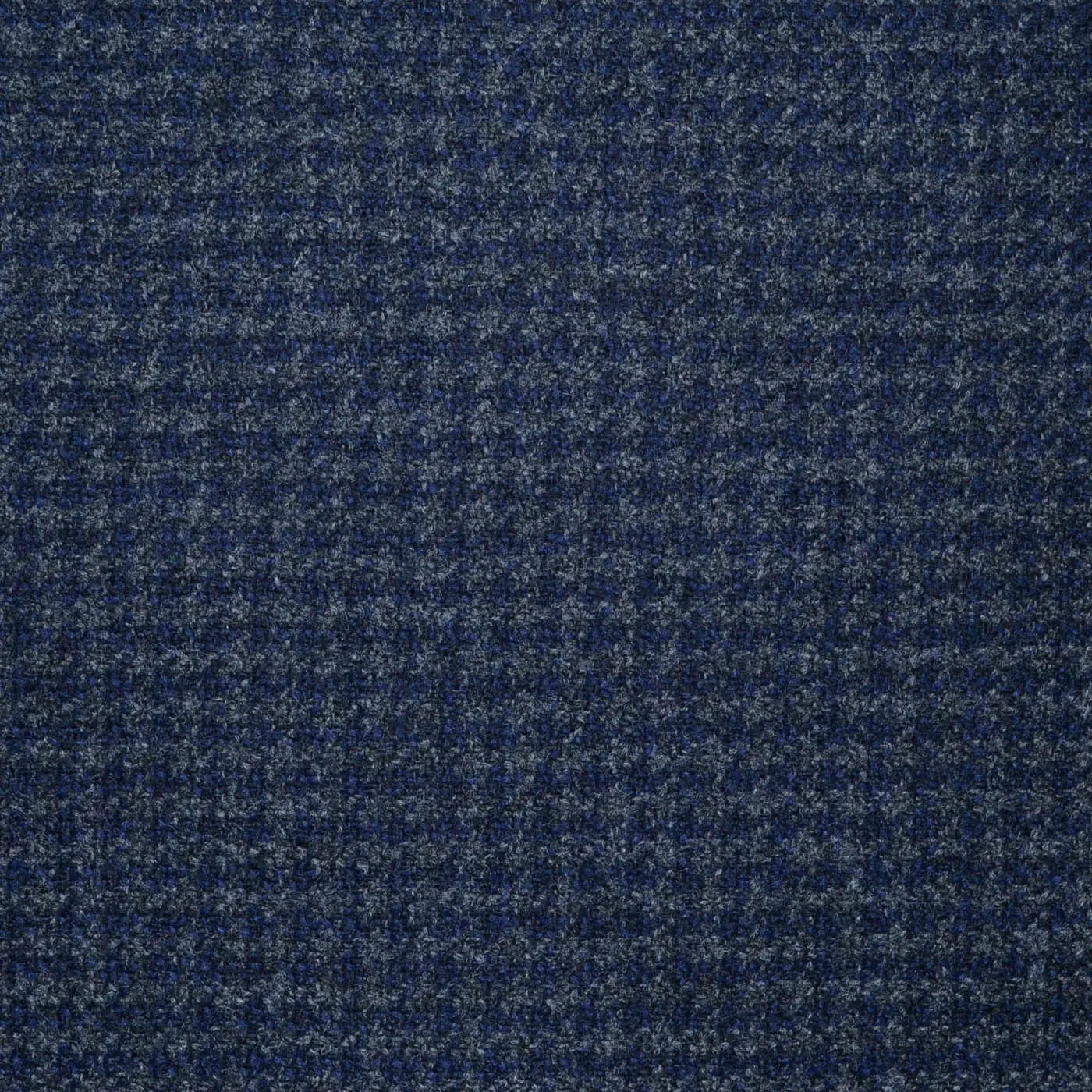 Dark Grey and Navy Blue Dogtooth Check All Wool Scottish Tweed