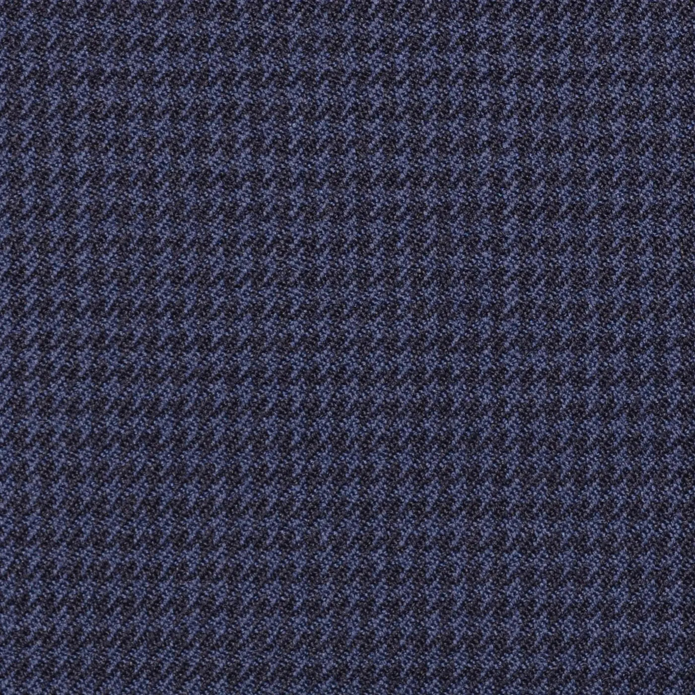 Medium Blue and Navy Blue Small Dogtooth Check Super 100's All Wool Suiting By Holland & Sherry