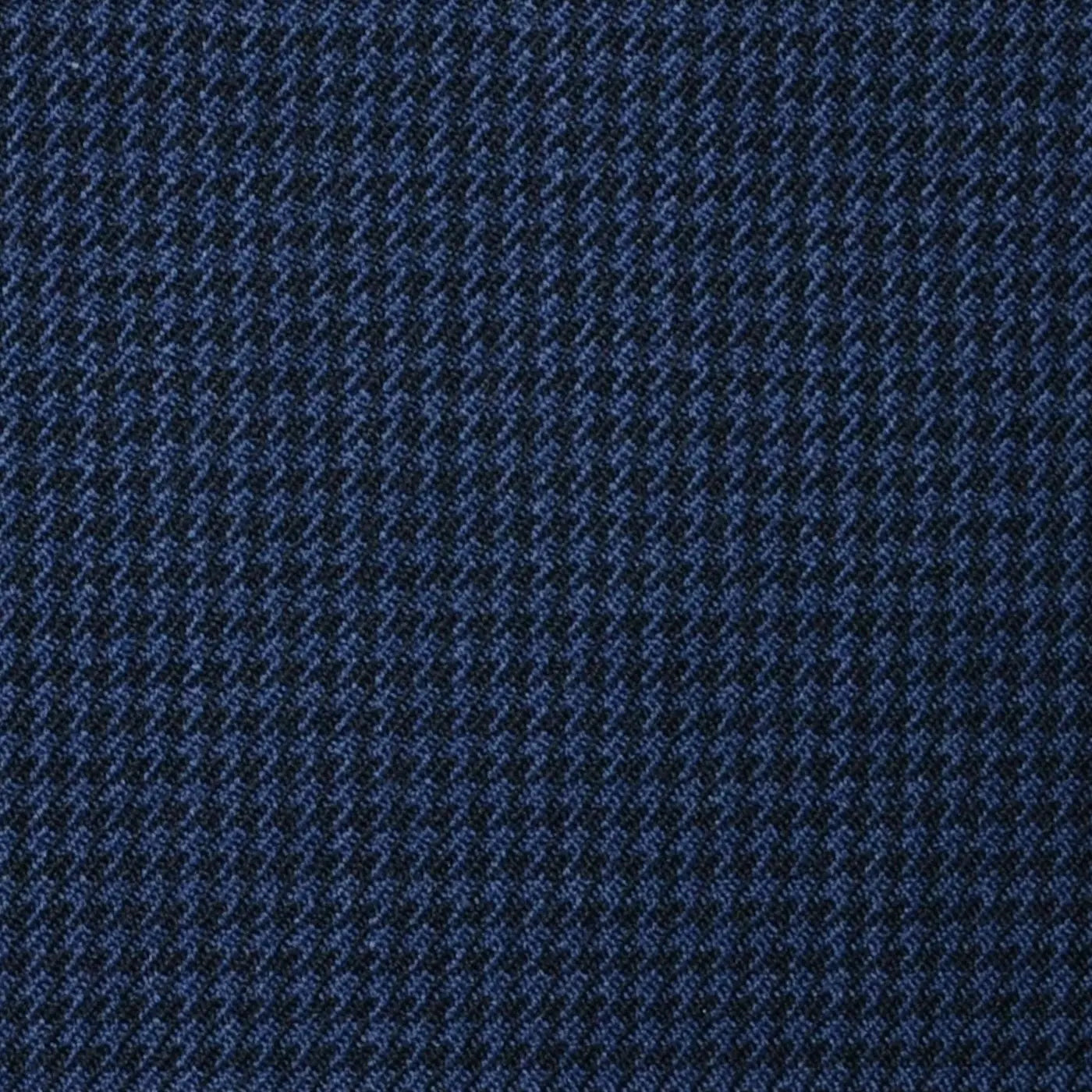 Bright Navy Blue and Dark Navy Blue Small Dogtooth Check Super 100's All Wool Suiting By Holland & Sherry