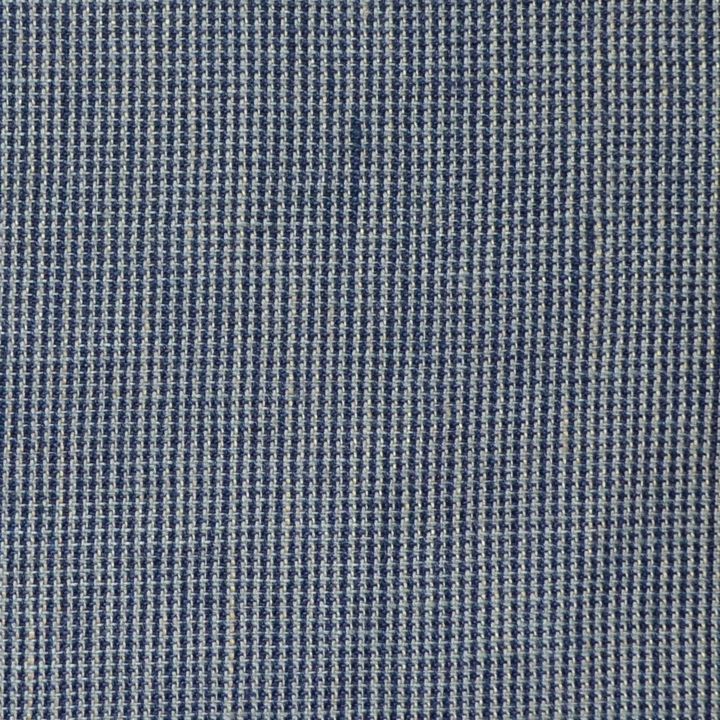 Navy Blue and Medium Grey Micro Check Wool & Linen