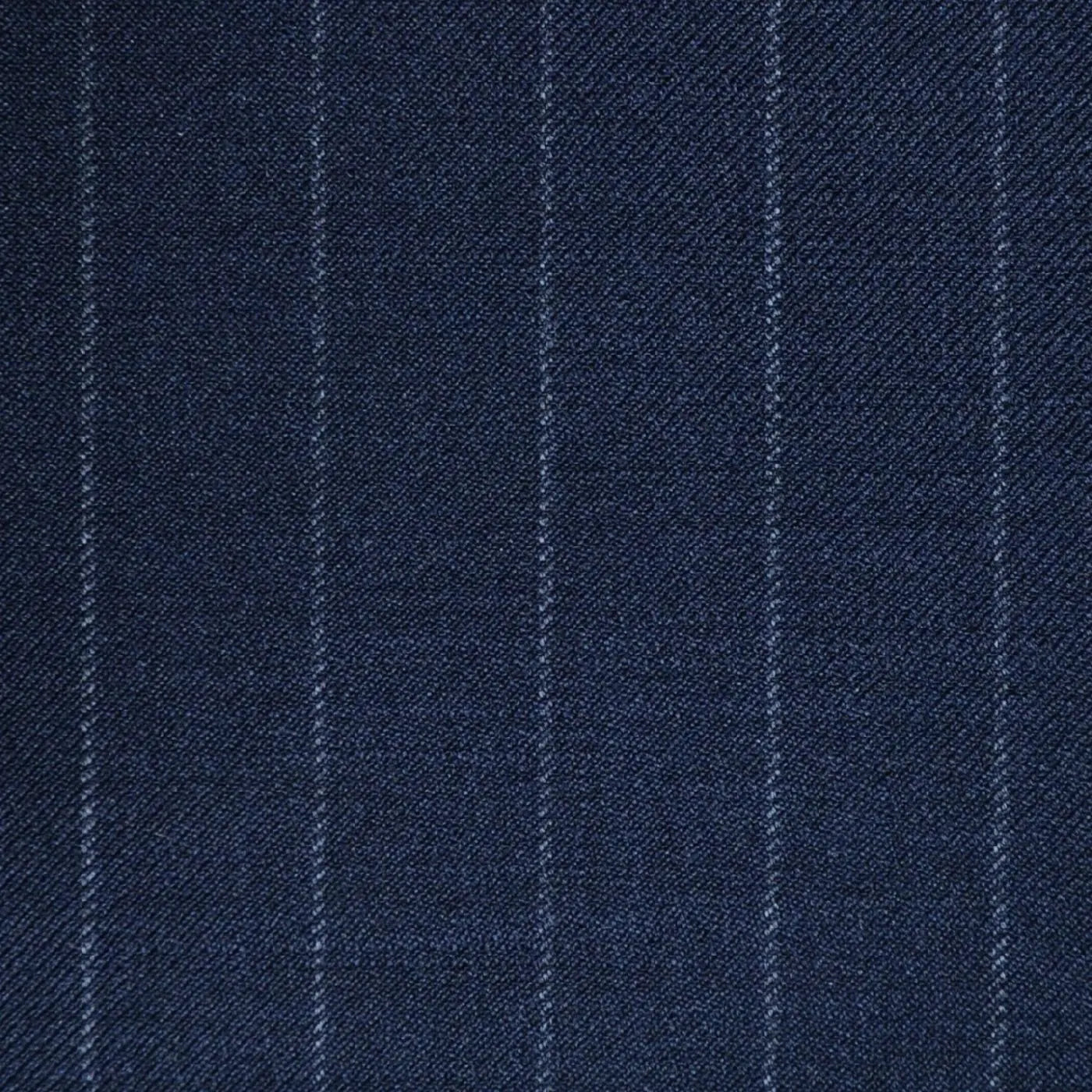 Dark Navy Blue 1/2" Muted Chalk Stripe Super 120's All Wool Suiting