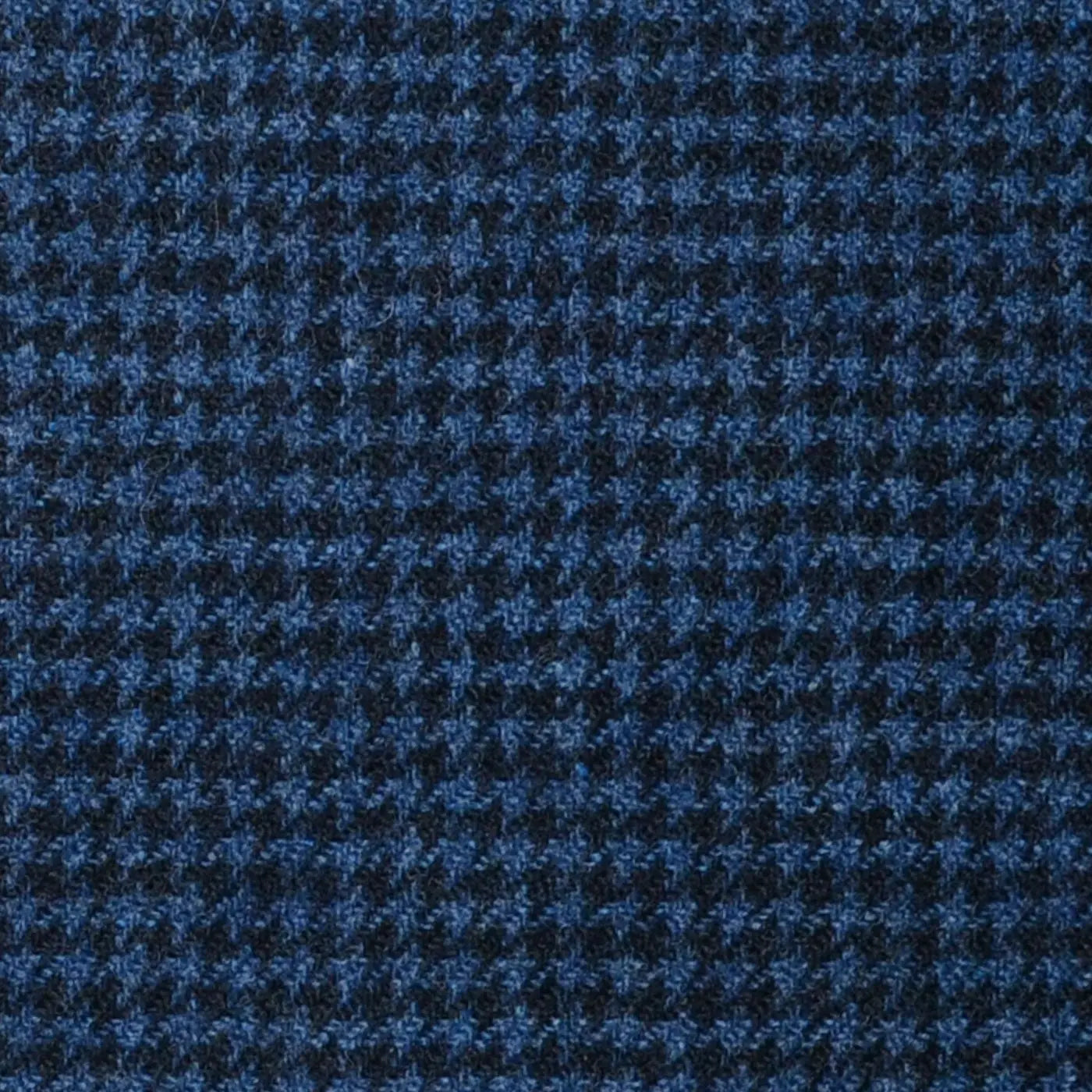 Medium Blue and Navy Blue Dogtooth Check Lambswool & Cashmere Jacketing