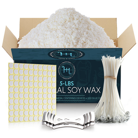 Hearth & Harbor DIY Candle Making Kit for Adults and Kids, Candle Making Supplies, 12 lbs. Soy Candle Wax Flakes, Complete Soy Candle Kit Making, Prem