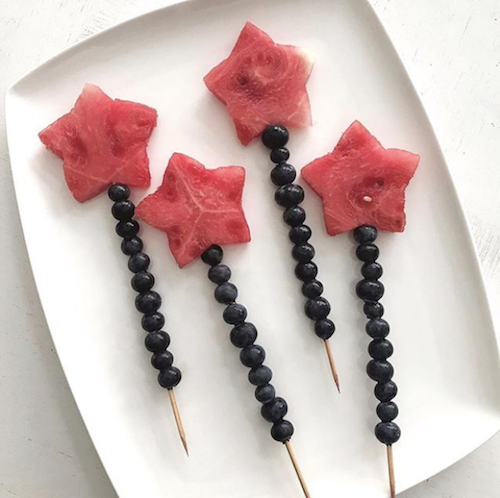 Star Shaped Fruit Skewers - 4th of July Party Ideas 