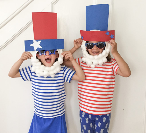 DIY Uncle Sam Paper Plate Masks - 4th of July Party Ideas 