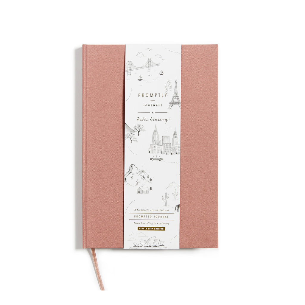 Promptly Journals Travel Journal Dusty Rose 