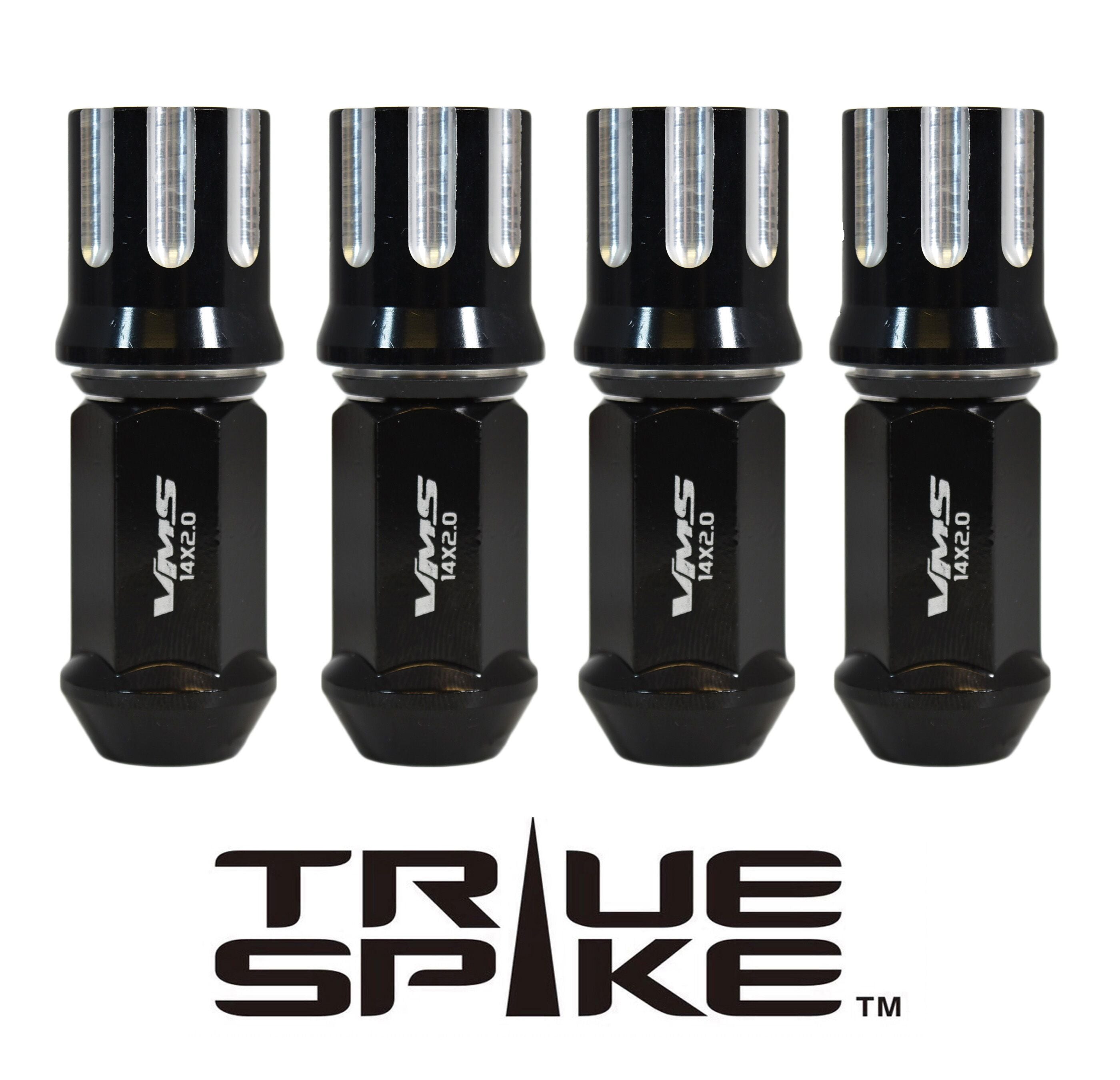 1/2-20 70MM LONG TUNER MACHINED CUTS FORGED STEEL LUG NUTS WITH ANODIZ |  VMS Racing