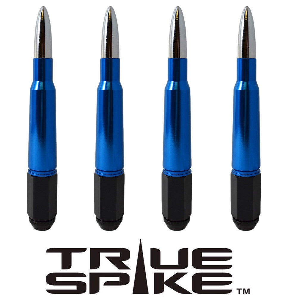 9/16-18 187 MM 7.5 INCHES LONG FORGED STEEL LUG NUTS 50 CALIBER CAL BMG BULLET SPIKE ALUMINUM CAP 02-11 DODGE RAM 80-98 FORD F250 F350 FOR 6 LUG WHEELS 24 PIECES // CAP: 25MM DIAMETER 136MM HEIGHT PART # LGC008