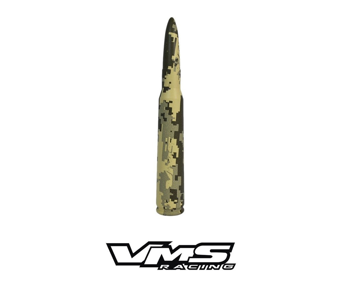 1 PIECE 50 CALIBER CAL BULLET STYLE ALUMINUM SHORT ANTENNA KIT DIGITAL CAMO CAMOUFLAGE 5.5" INCHES LONG // PART # SA033CA