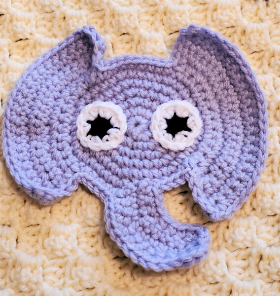 Elephant Coaster Crochet Pattern with Bonus Elephant Ornaments, Earrin ...