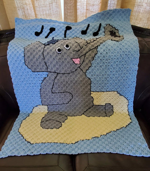 Miles the Jazzy Elephant C2C Afghan Crochet Pattern – My Fingers Fly