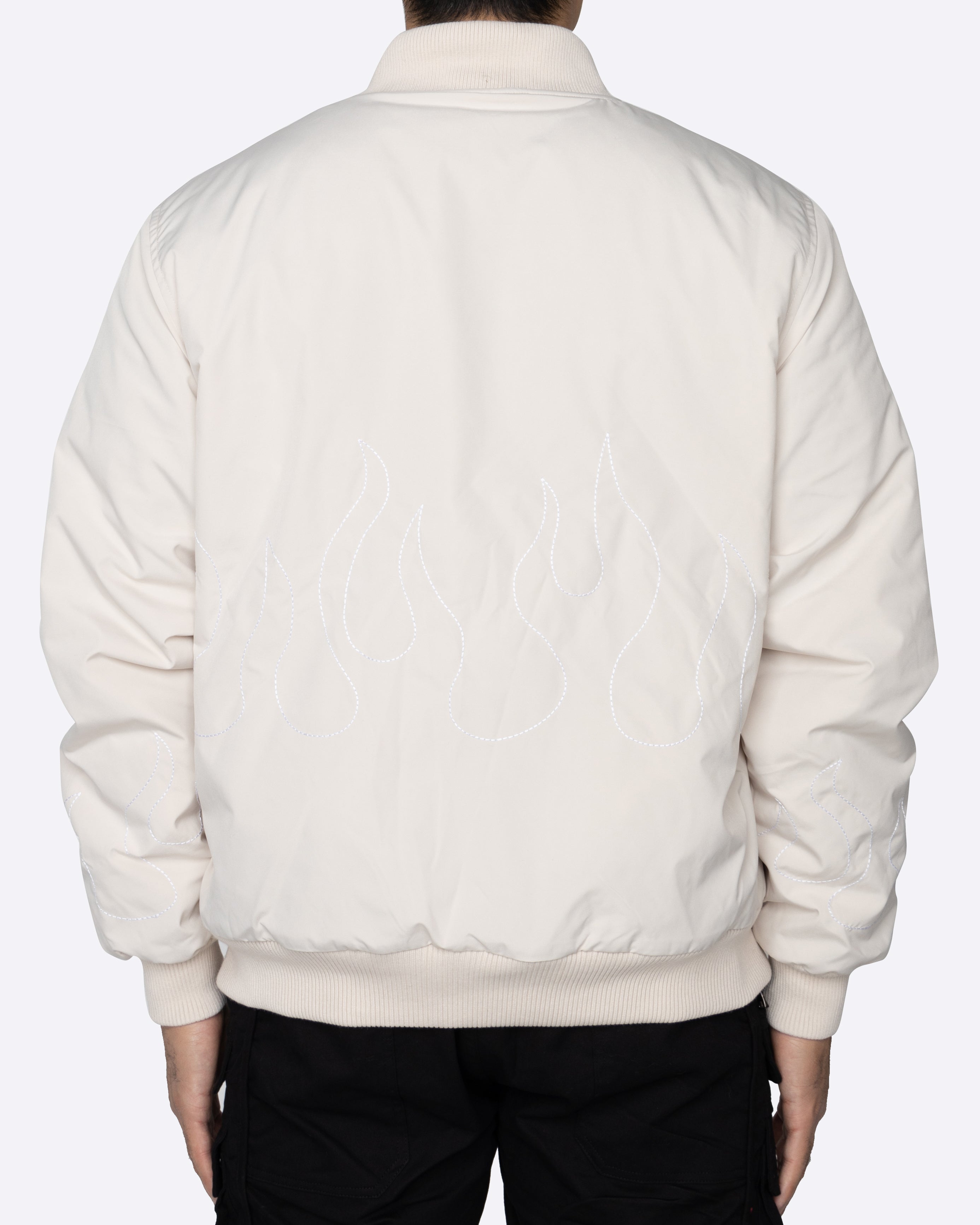 EPTM FLAME STITCH BOMBER JACKET-CREAM