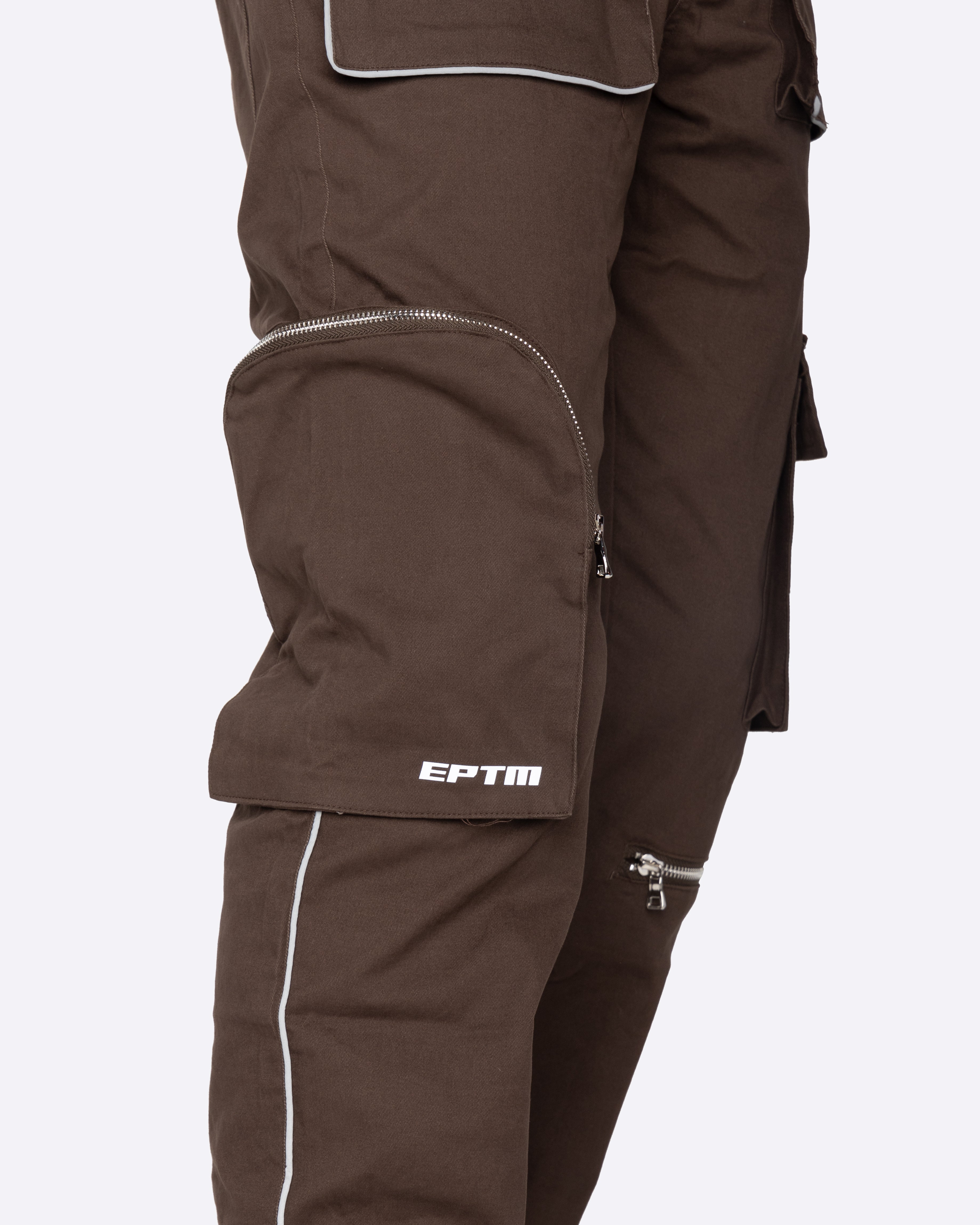 EPTM TWILL 3M PIPING CARGO PANTS-BROWN