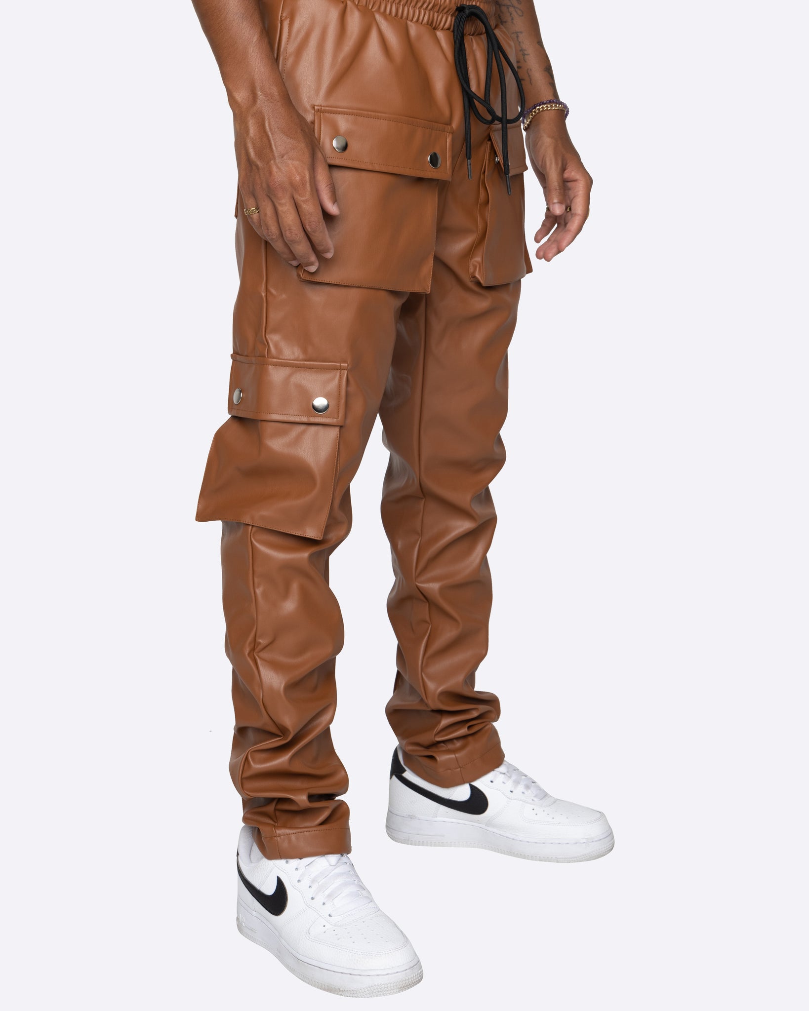 EPTM GOPACHI SNAP CARGO PANTS-BROWN