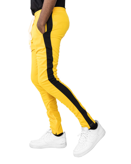 Buy Cation Orange Color-Block Mid rise Fitted Track Pants for