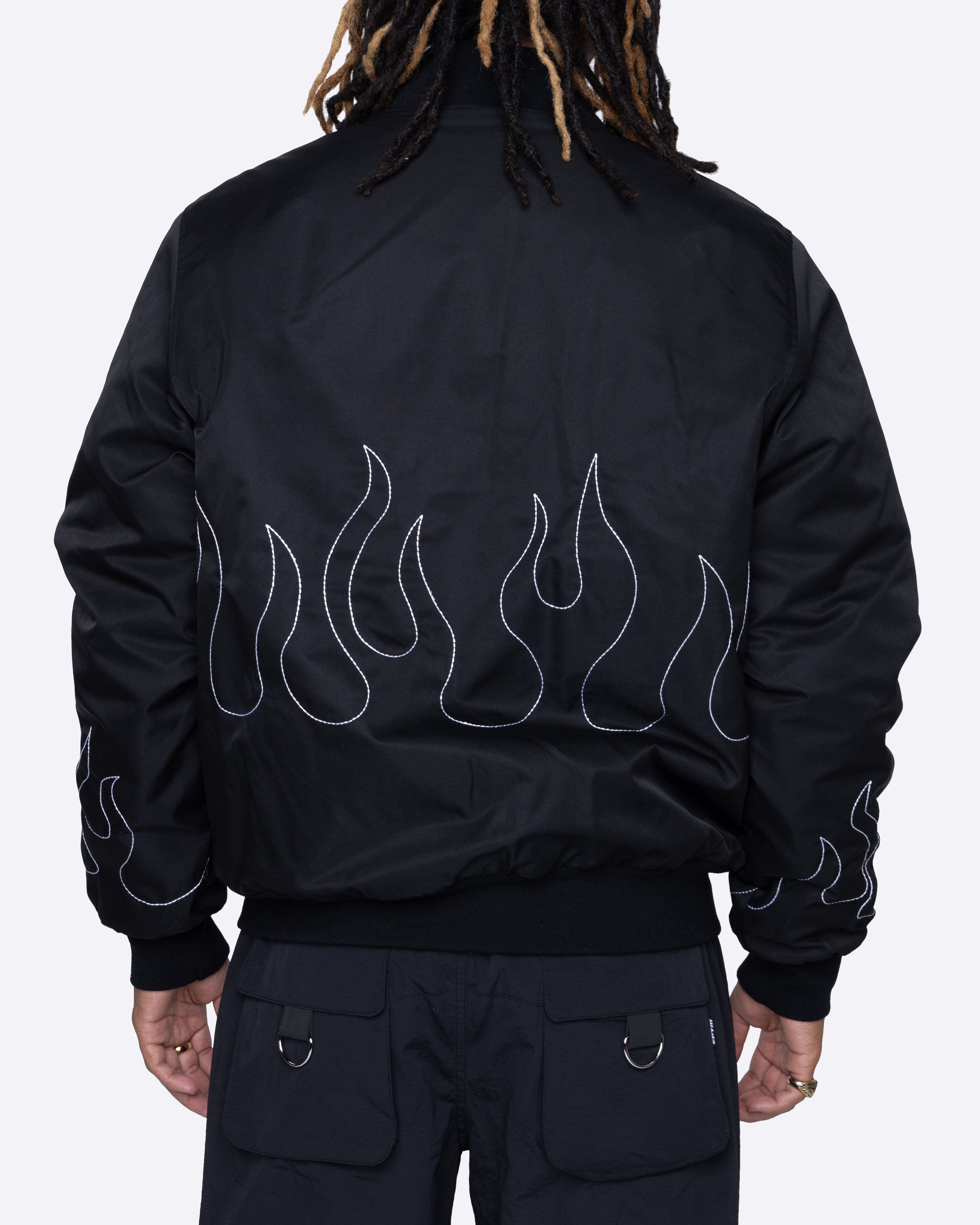 EPTM FLAME STITCH BOMBER JACKET-BLACK