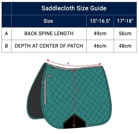 Shires Saddlecloth Size Guide
