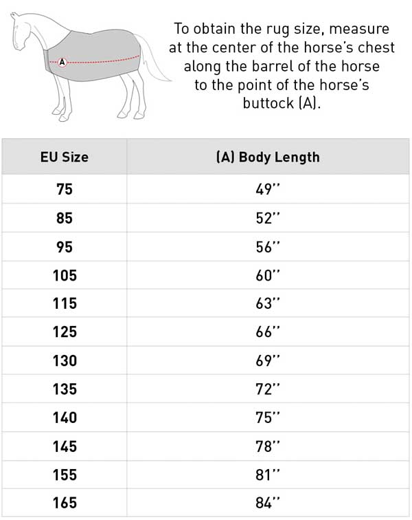 Equinavia Horse Blanket Size Chart