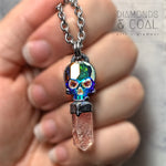 quartz skull necklace