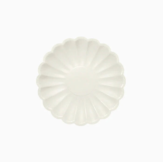 Plate flat cardboard Flower Ø18cm white Oh yeah!