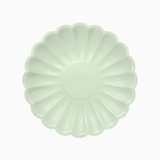 Plain cardboard plate Ø23cm mint flower Oh yeah!
