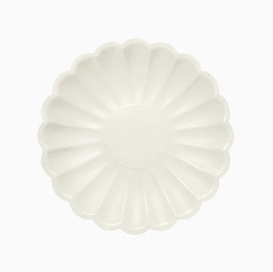 Plain cardboard plate Ø23cm White flower Oh yeah!