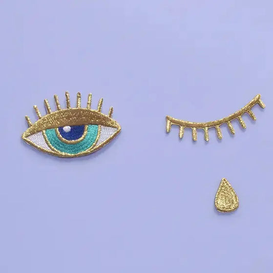 Trio Eye+Lashes+Teardrop Iron-On Patches (3 Pieces) MALICIEUSE