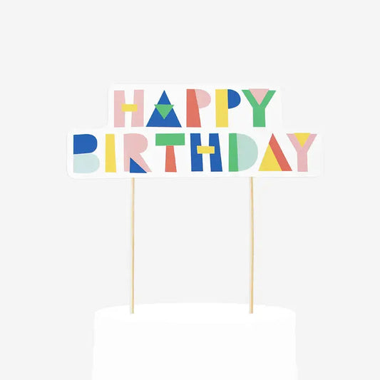 Happy Birthday Cake Toppers - Multi-Coloured My Little Day
