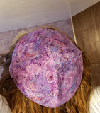 pink purple batik kippah