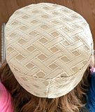 Beige diamonds Tapestry Bucharian kippah