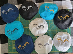 Saucer/small Shofar embroidered kippah